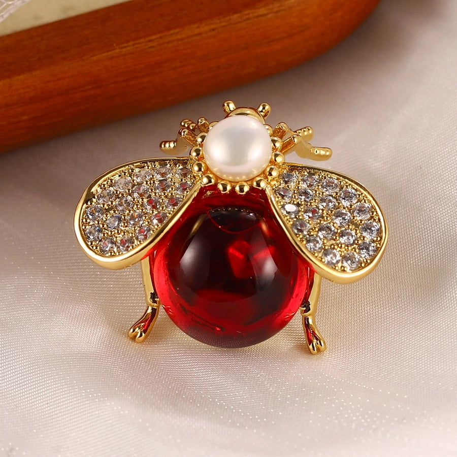 1 Pair Elegant Retro Geometric Butterfly Inlay Alloy Artificial Pearls Natural Stone Zircon 18K Gold Plated Palladium White K Drop Earrings