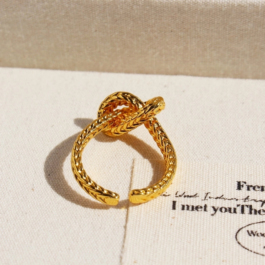 Brass 24K Gold Plated Geometric Open Rings