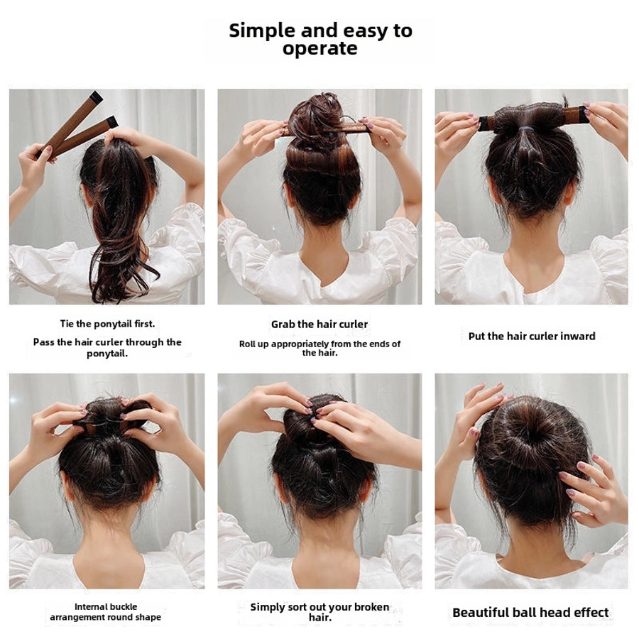 The new French curly hair treasure Net red ball head hair iron flower bud hair artifact hair accessories manufacturers