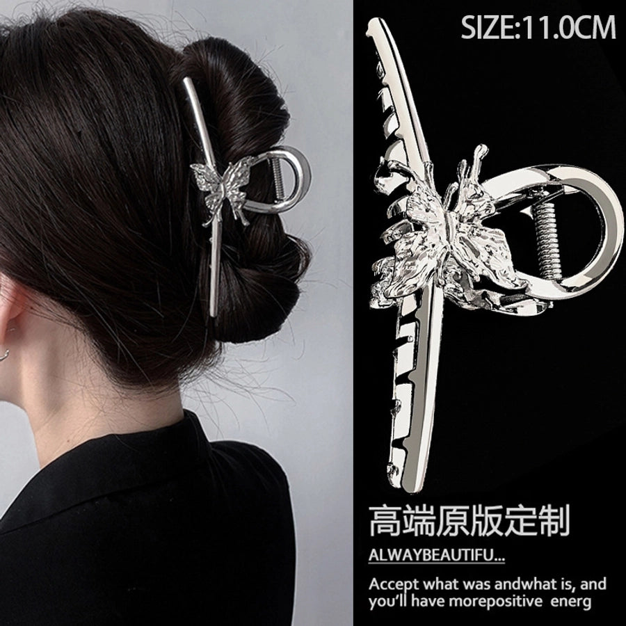 fashion flower metal plating artificial rhinestones hair claws 1 piece