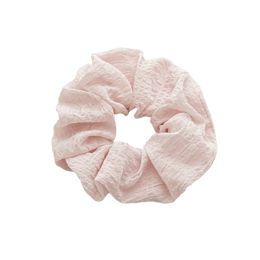 sweet solid color cloth pleated hair tie