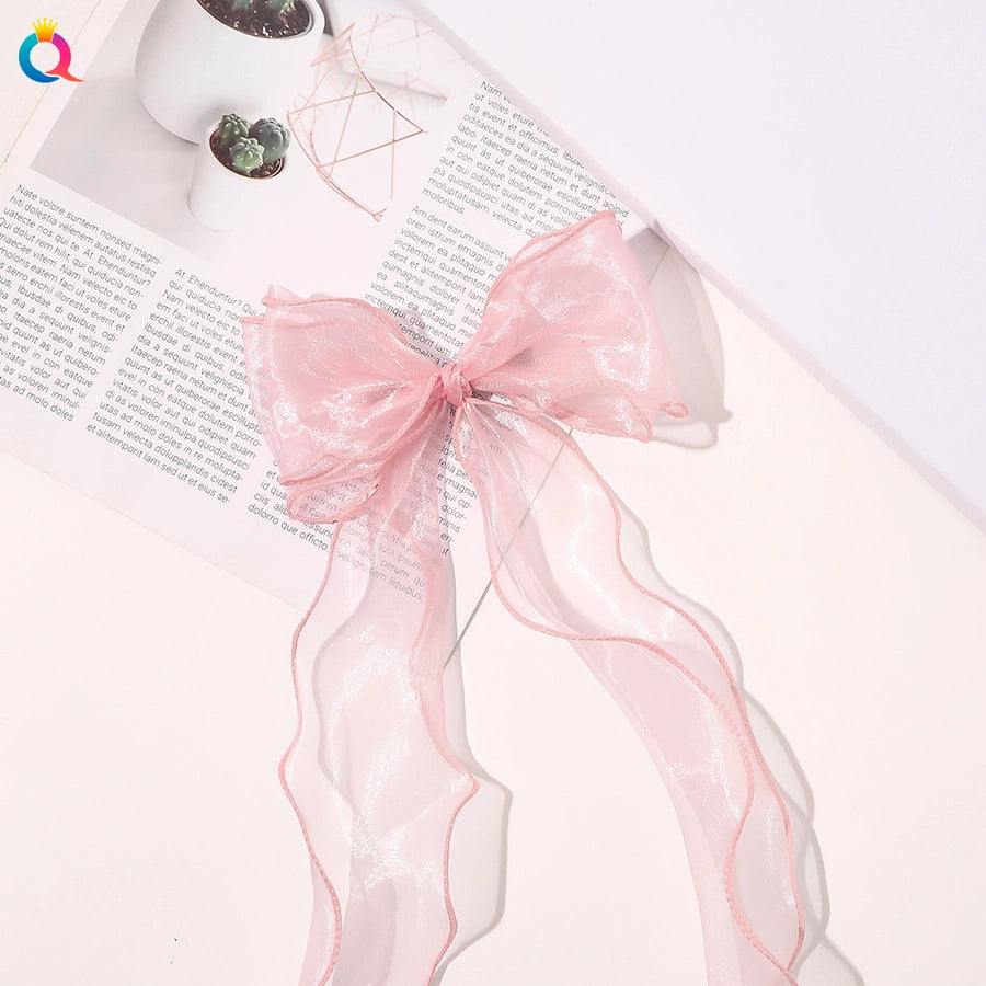 Women's Elegant Sweet Bow Knot Gauze Iron Hair Clip