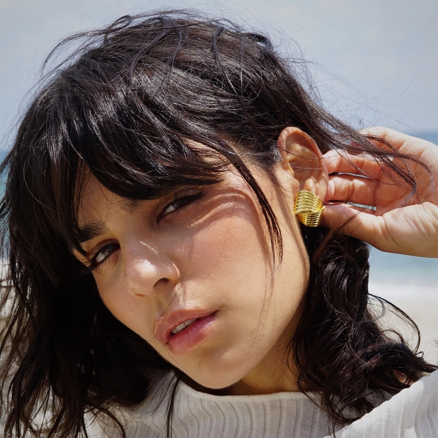 1 Pair Simple Style Roman Style Sector Copper Ear Studs