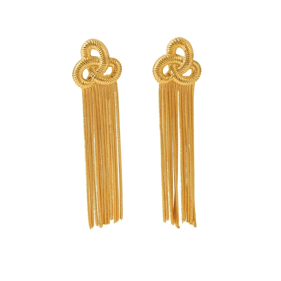 1 Pair IG Style Star Heart Shape Tassel Plating 304 Stainless Steel 18K Gold Plated Drop Earrings