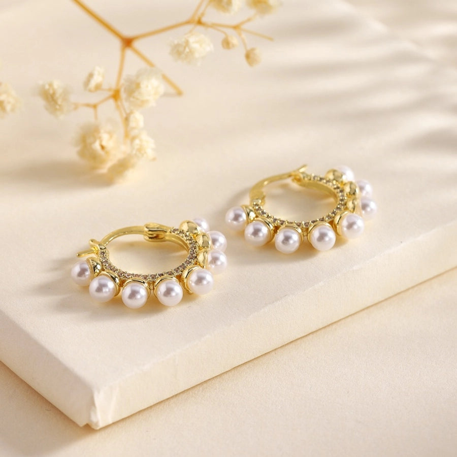 1 Pair Elegant Classical Romantic Solid Color Copper Ear Studs