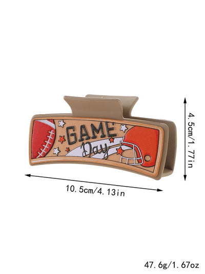 Women's Casual Preppy Style Simple Style Letter Rugby Pu Leather Hair Claws