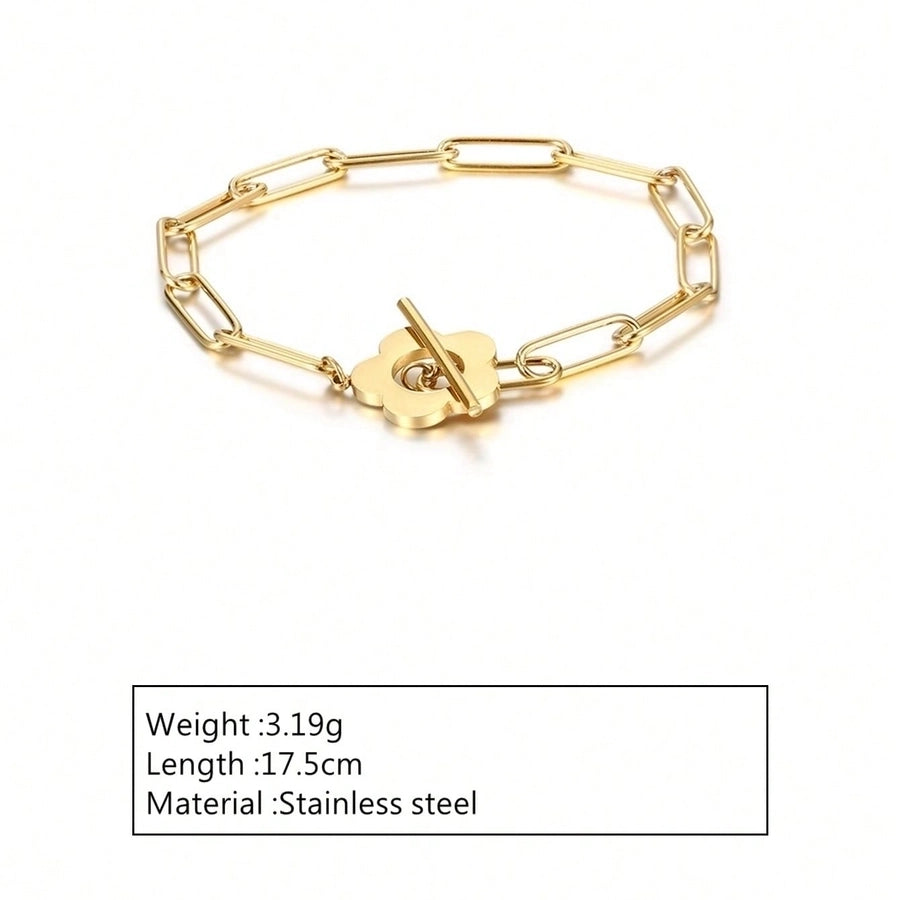Jewelry Modern Style Simple Style Flower 304 Stainless Steel 18K Gold Plated Plating Bracelets Earrings Necklace
