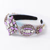 classic style round cloth + rhinestone inlay rhinestones hair band