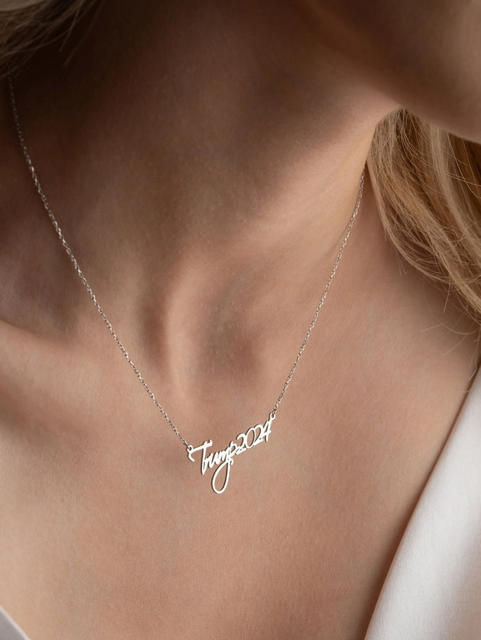Jewelry Retro Funny Novelty Donald Trump Letter 316 Stainless Steel  Pendant Necklace