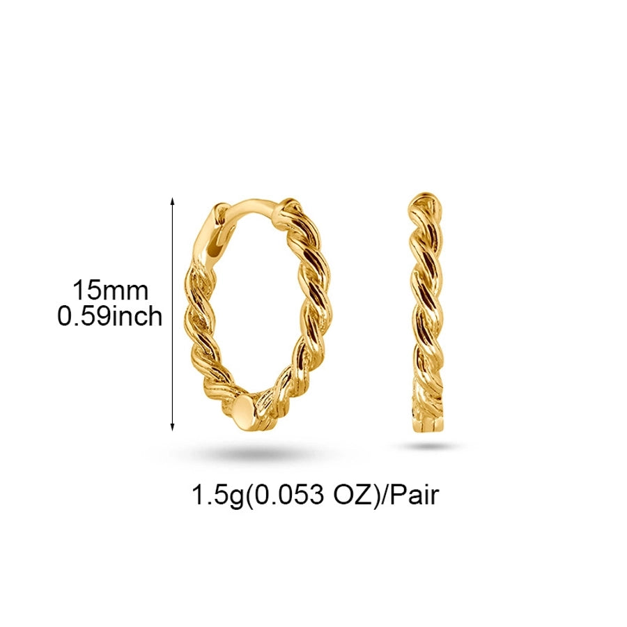 1 Pair Casual Simple Style Solid Color Copper Earrings