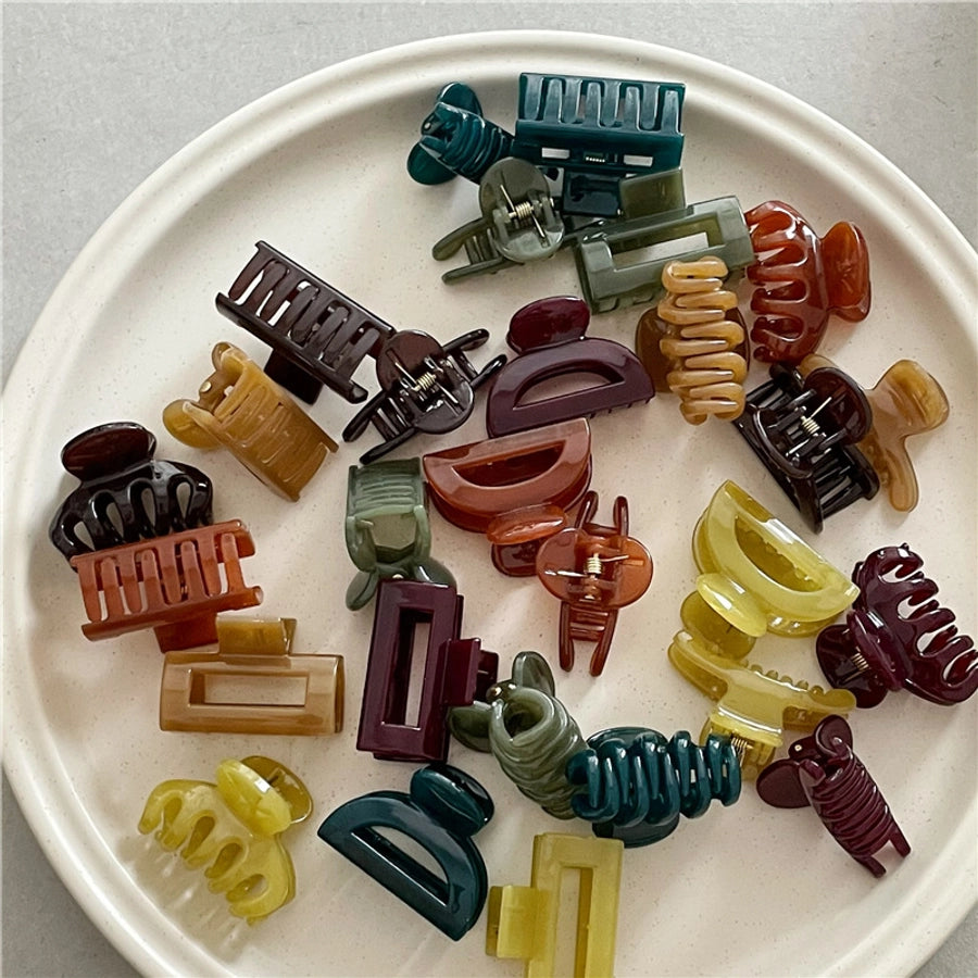 simple style geometric acetic acid sheets hair claws