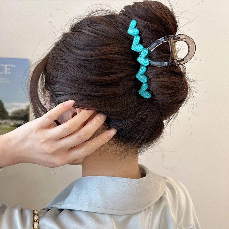 Online celebrity Korean style gradient love back head temperament female hairpin summer simple sweet  shark clip grip