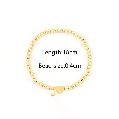 304 Stainless Steel Copper Letter Heart Shape Bracelets