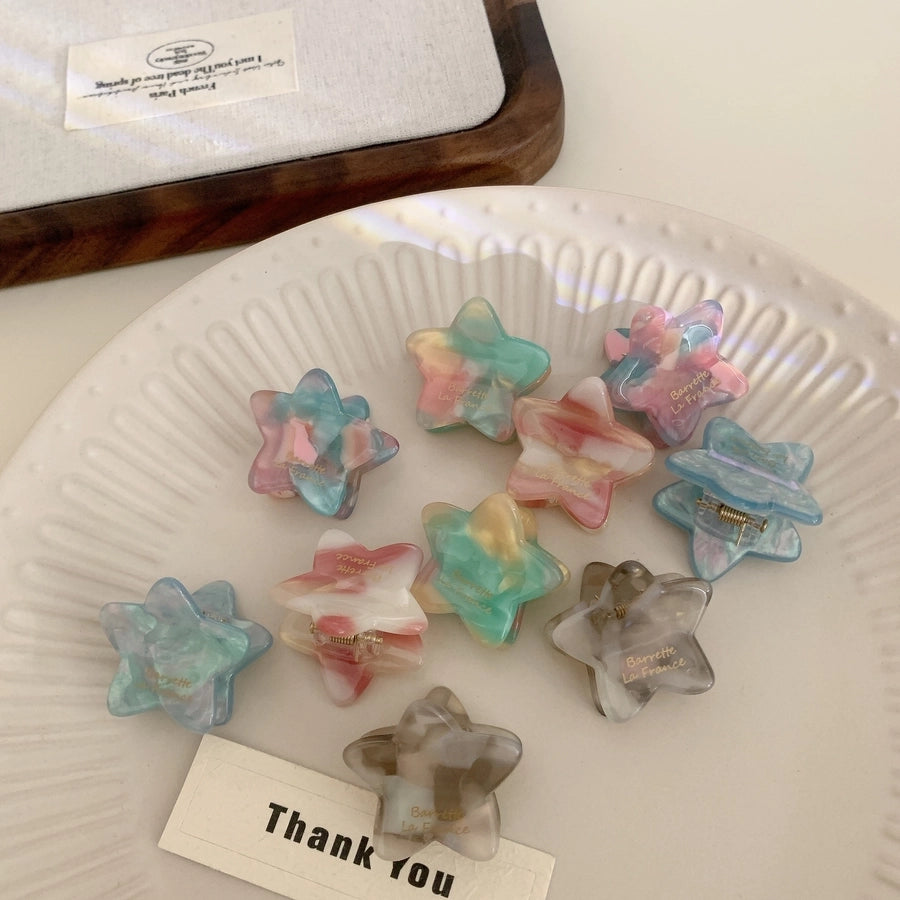 Women's Elegant Simple Style Streetwear Star Acetic acid sheets Hair Claws