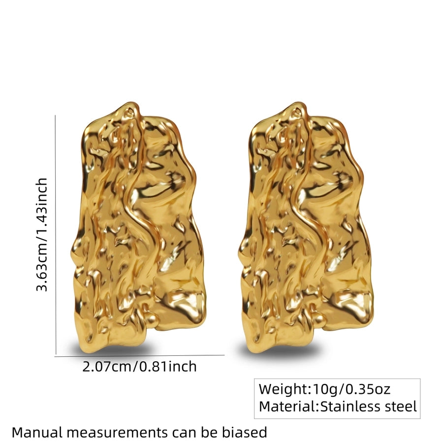 1 Pair Classic Style Geometric Irregular Plating 304 Stainless Steel Imitation Gold  Ear Studs