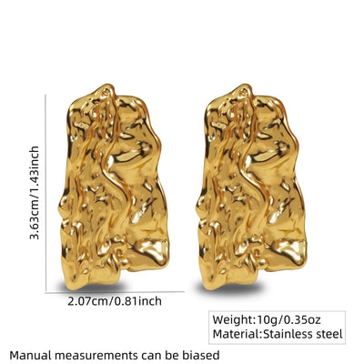 1 Pair Classic Style Geometric Irregular Plating 304 Stainless Steel Imitation Gold  Ear Studs