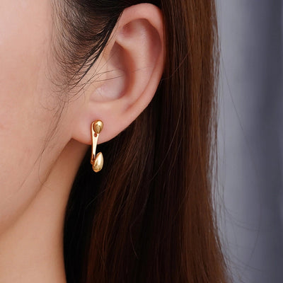 1 Pair Simple Style Water Droplets 304 Stainless Steel 18K Gold Plated Ear Studs