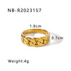 Jewelry Vintage Style Commute Geometric 304 Stainless Steel 18K Gold Plated Rings