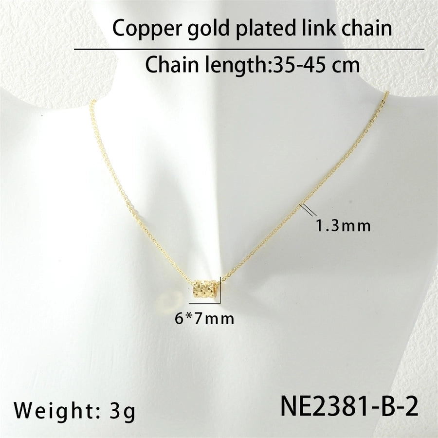 Jewelry Lady Simple Style Geometric Copper Zircon Necklace