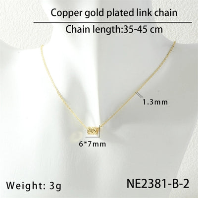 Jewelry Lady Simple Style Geometric Copper Zircon Necklace