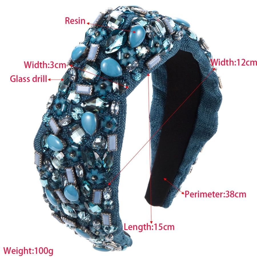 Women's Elegant Glam Geometric Alloy Cloth Inlay Resin Glass Hair Band