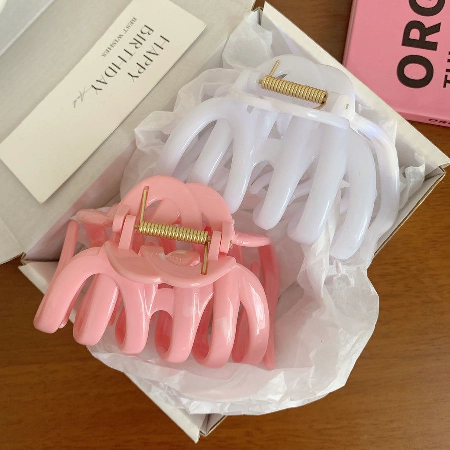 Women's Casual Simple Style Solid Color Plastic Hair Claws