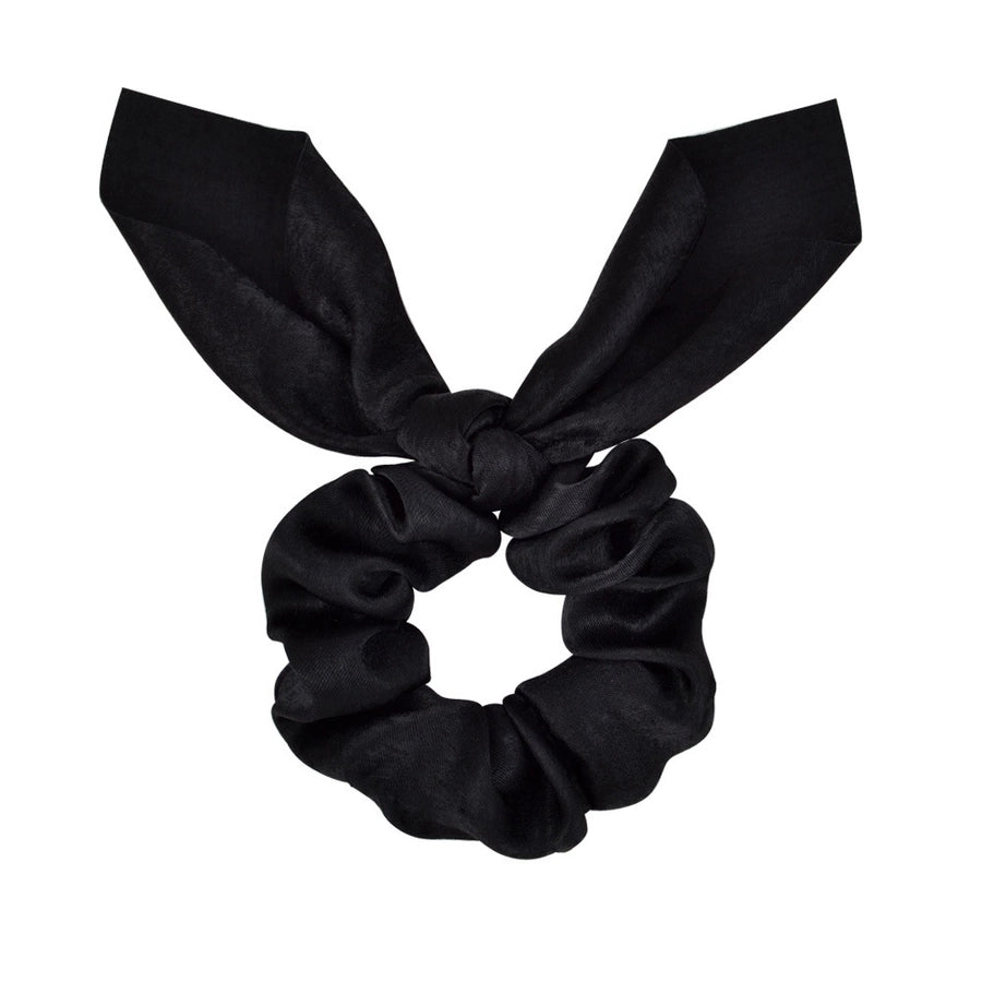 fashion simple solid color rabbit ears knot satin headdress head rope