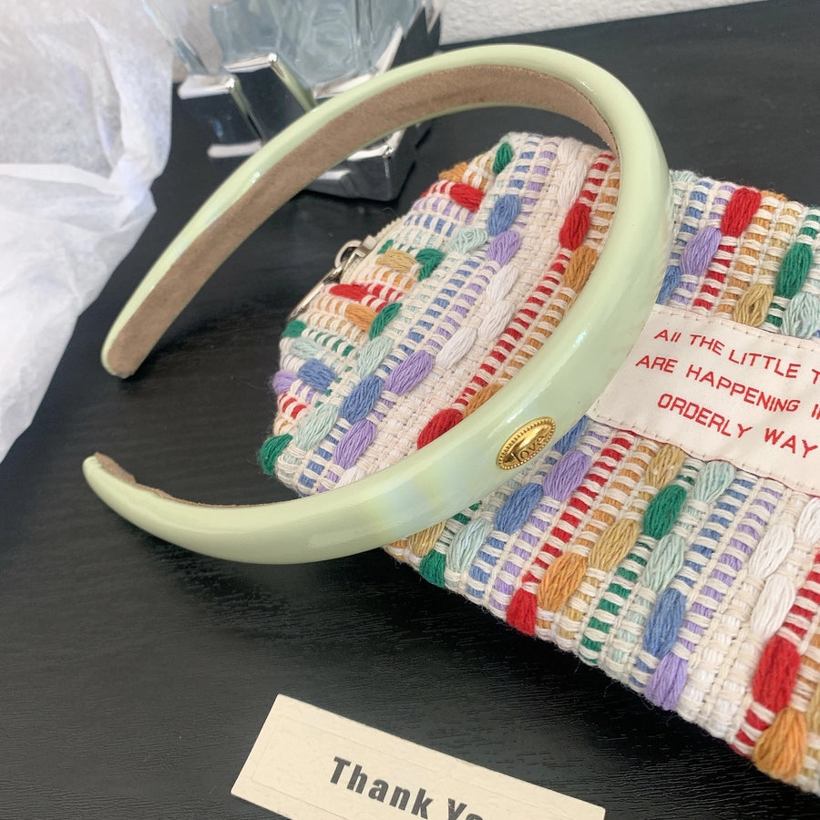 Women's Elegant Simple Style Solid Color Leather Hair Band