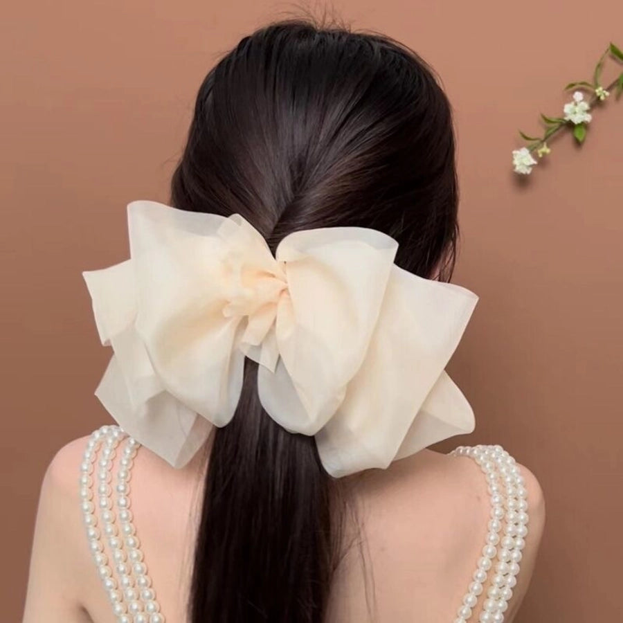simple style bow knot cloth hair clip