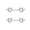 1 Pair Nipple Rings & Studs Hip-Hop Shiny Heart Shape Flower Butterfly 316L Stainless Steel  Copper Inlay Zircon Nipple Rings & Studs