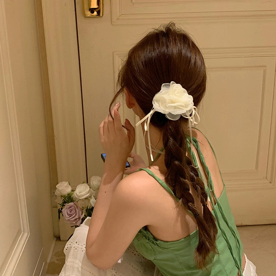 Women's Sweet Floral Gauze Hair Tie