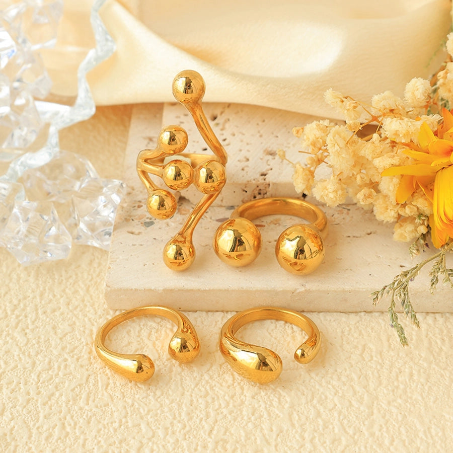 Jewelry Modern Style Simple Style Commute Geometric 304 Stainless Steel 14K Gold Plated Plating Open Rings