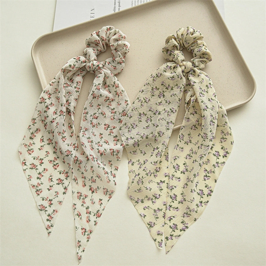pastoral flower cloth hair tie