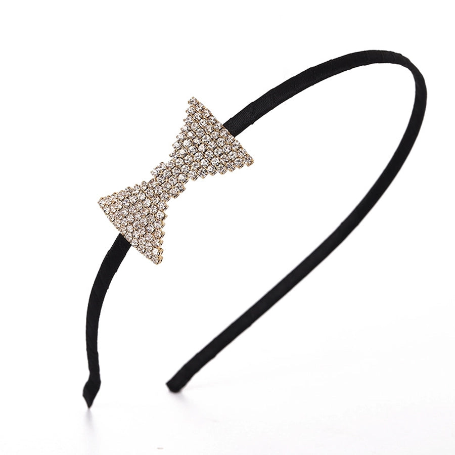women's simple style bow knot rhinestone hair band