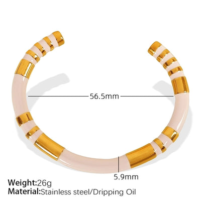 IG Style Casual Simple Style Geometric 304 Stainless Steel 18K Gold Plated Bangle In Bulk