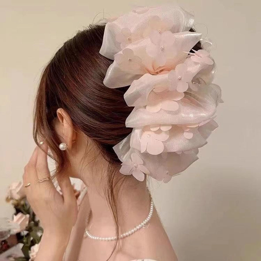 simple style bow knot cloth patchwork hair claws