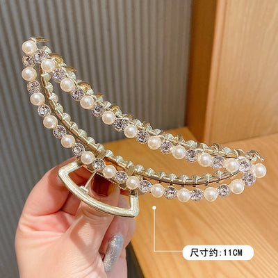 simple style solid color alloy resin hollow out hair claws