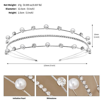 simple style geometric rhinestone plating hair band