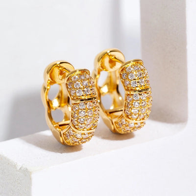 1 Pair Elegant Geometric Plating Copper Zircon Earrings