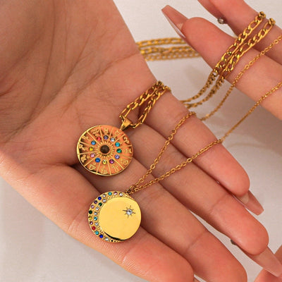 Jewelry Retro Simple Style Constellation Titanium Steel Plating Pendant Necklace