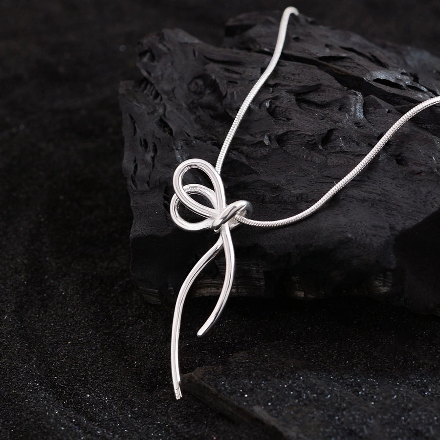 Jewelry Simple Style Bow Knot Copper Necklace