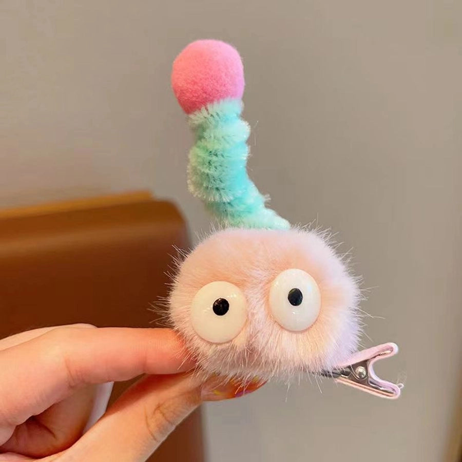 new girl cute three-dimensional cartoon hairpin baby winter funny plush hairpin headdress children's hair accessories