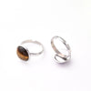 Jewelry Casual Simple Style Round Solid Color 304 Stainless Steel Natural Stone Crystal Polishing Inlay Adjustable Ring