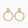 1 Pair IG Style Elegant Geometric Copper Zircon 24K Gold Plated Drop Earrings