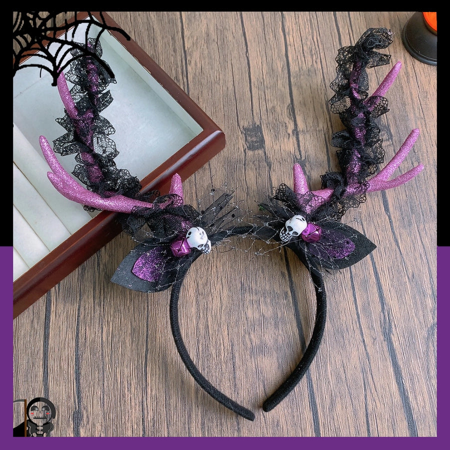 Halloween Cute Funny Women's Pumpkin Antlers Hair Band Party Headpieces