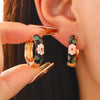1 Pair Casual Elegant Lady Flower Enamel Copper Earrings