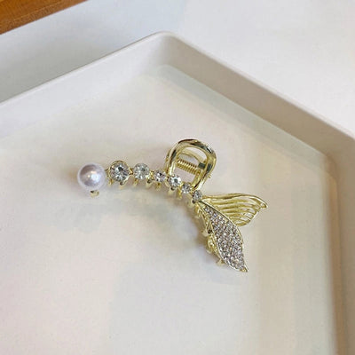 simple style geometric artificial pearl handmade hair claws 1 piece