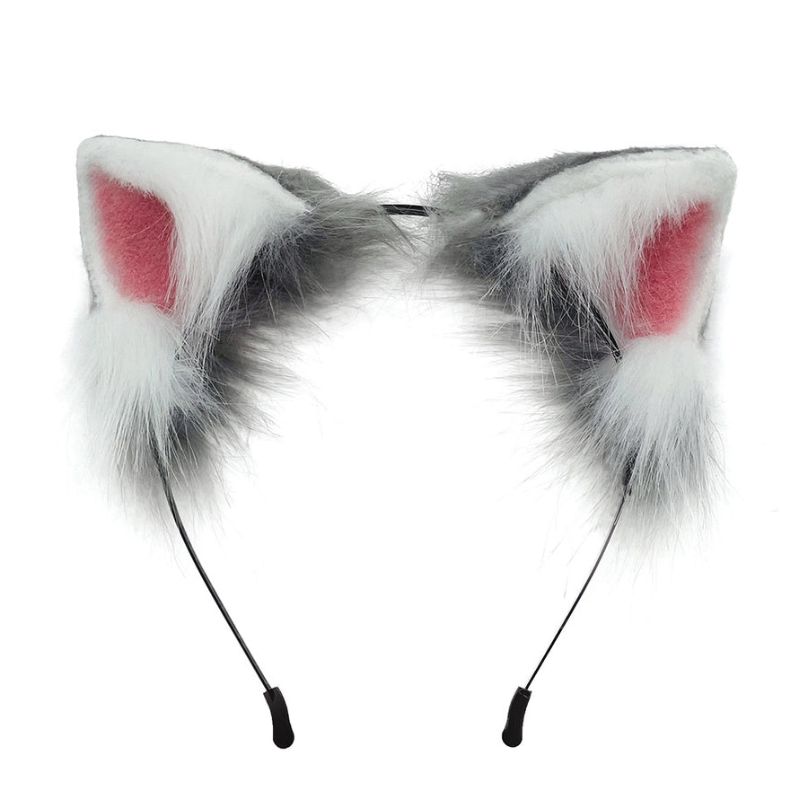 A generation of hair simulation beast ear plush headdress cat ear cat tail cosplay set hairband Net red accessories