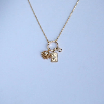 Copper Gold Plated Devil's Eye Pendant Necklace