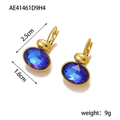 1 Pair Simple Style Geometric 304 Stainless Steel Zircon 18K Gold Plated Earrings